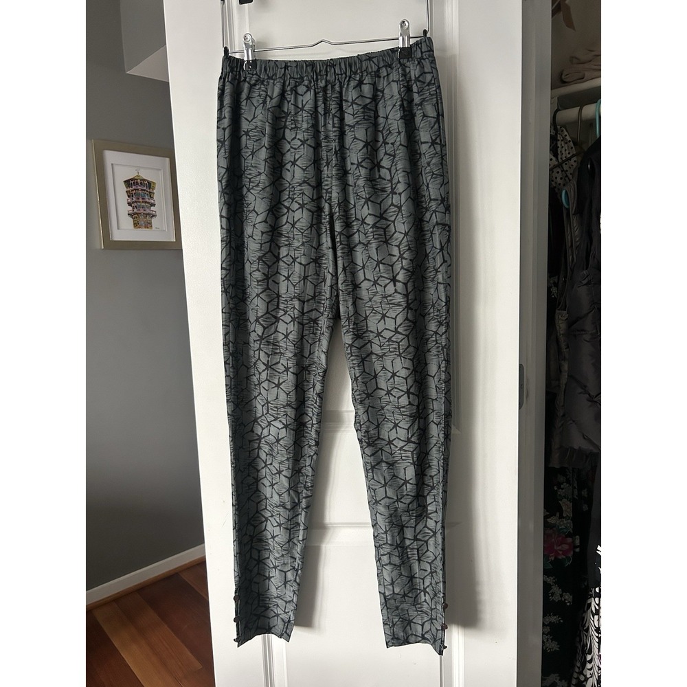 Eileen Fisher Mosaic Print Silk Pull On Tapered Leg Pants Size XS